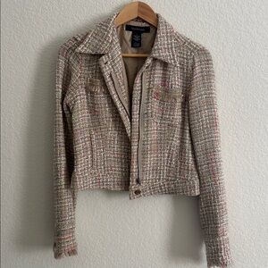 Calvin Klein Jeans Tweed Multicolor Zip-Up Jacket Size M
